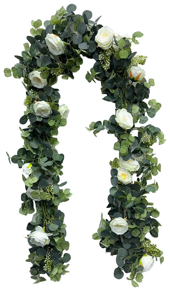Rose And Eucalyptus Leaves Garland 210cm
